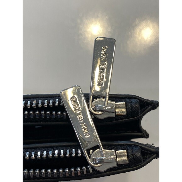 Michael Michael Kors Jet Set Travel Black Double Zip Leather Wristlet NEW $228 - Picture 3 of 13